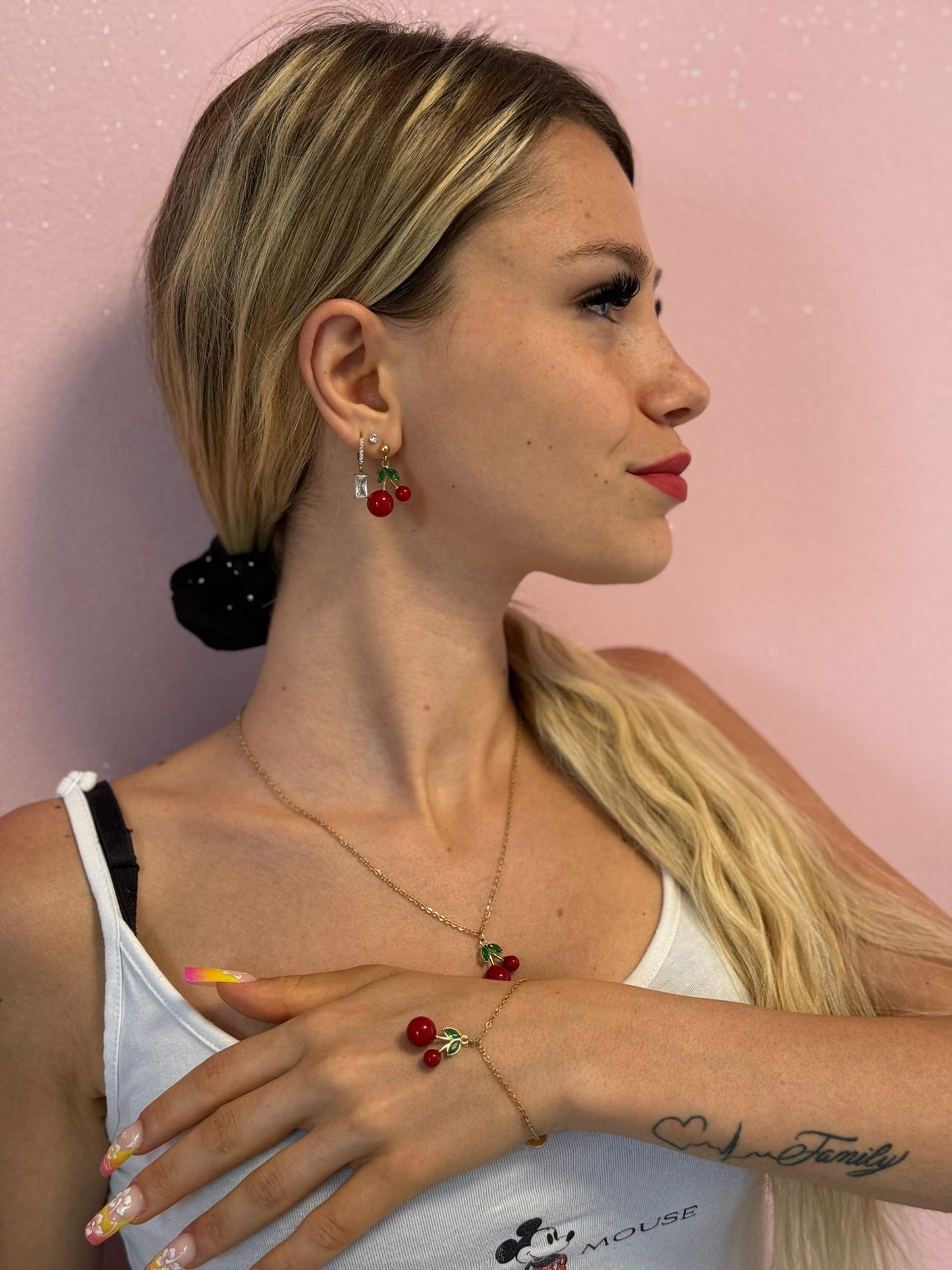 CHERRY Necklace with Stylized Cherries