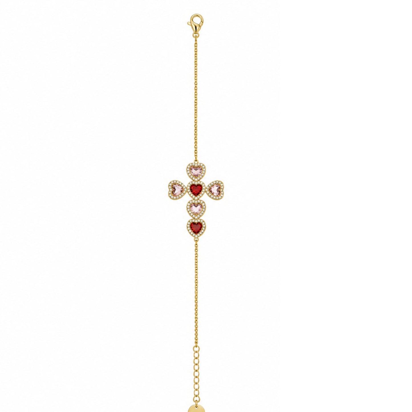 Bracciale CROCE PORTOFINO con Zirconi e Strass - ROSA