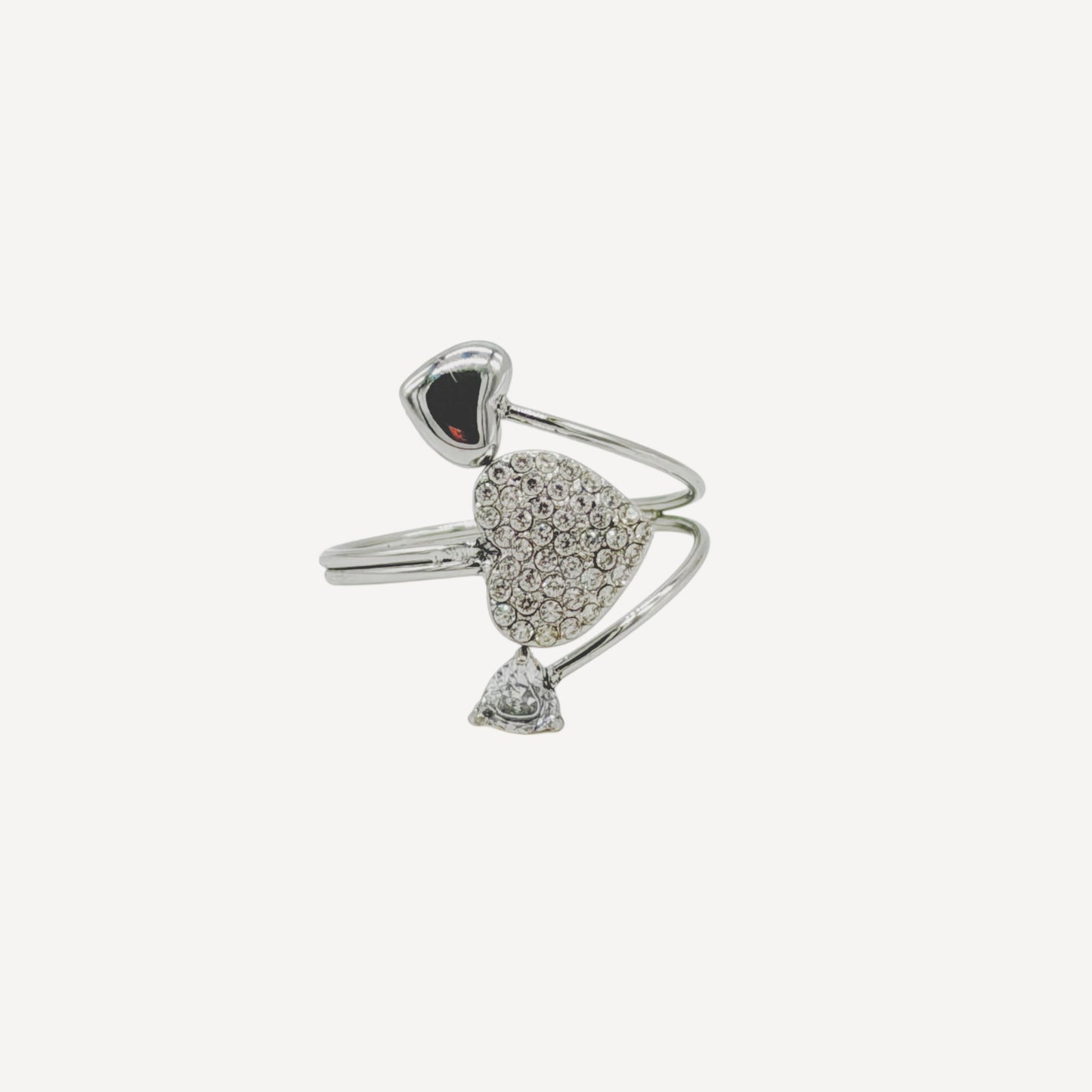 Adjustable BELL Ring with Bell and Rhinestones