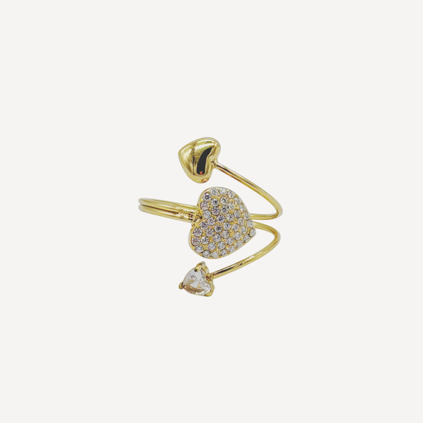 Adjustable BELL Ring with Bell and Rhinestones