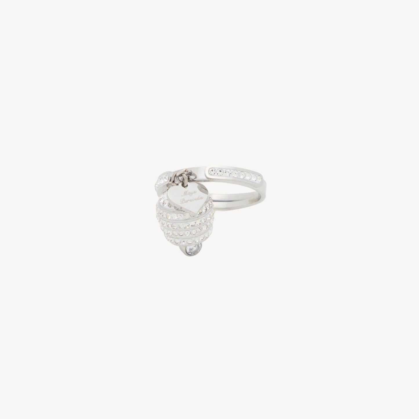 Adjustable BELL Ring with Bell and Rhinestones