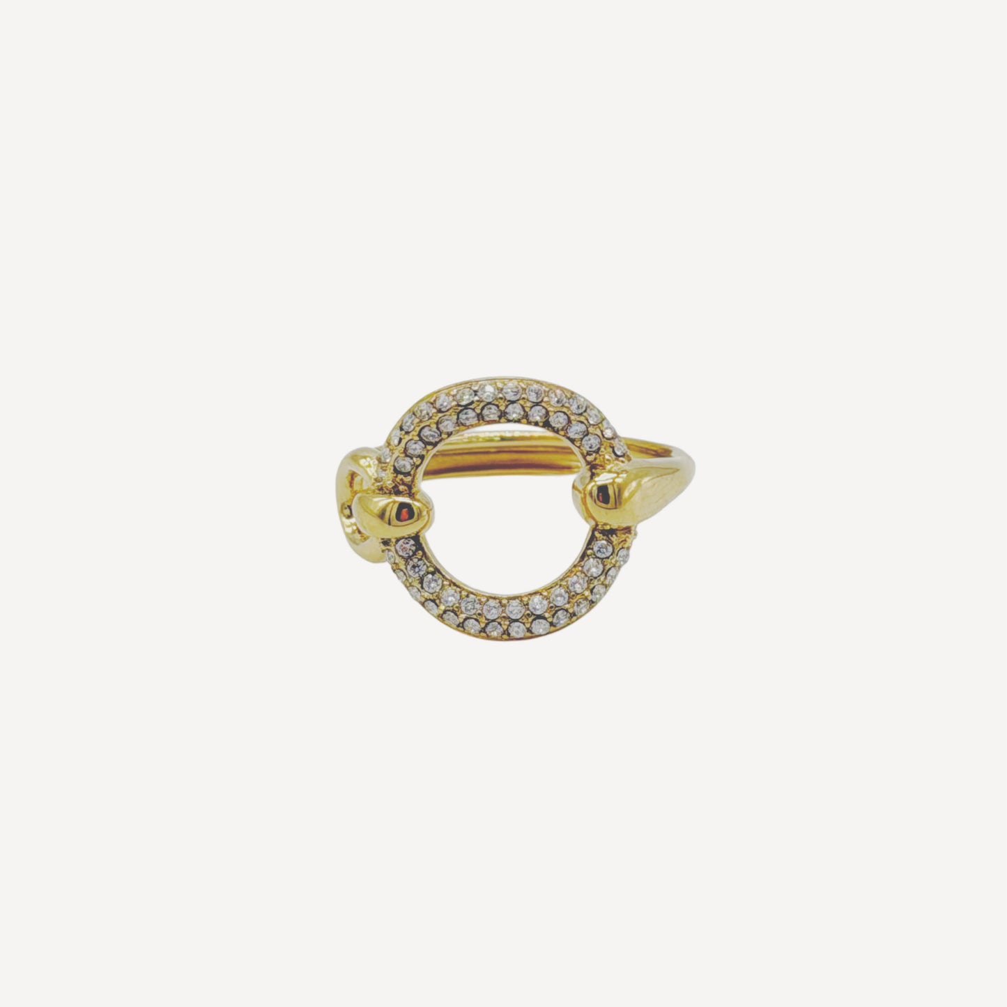 Adjustable BELL Ring with Bell and Rhinestones