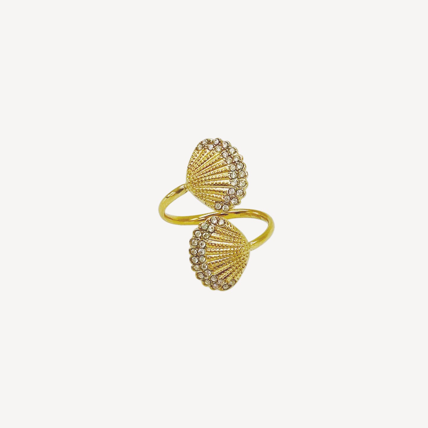 Anello CONCHIGLIA Regolabile con Conchiglie e Zirconi