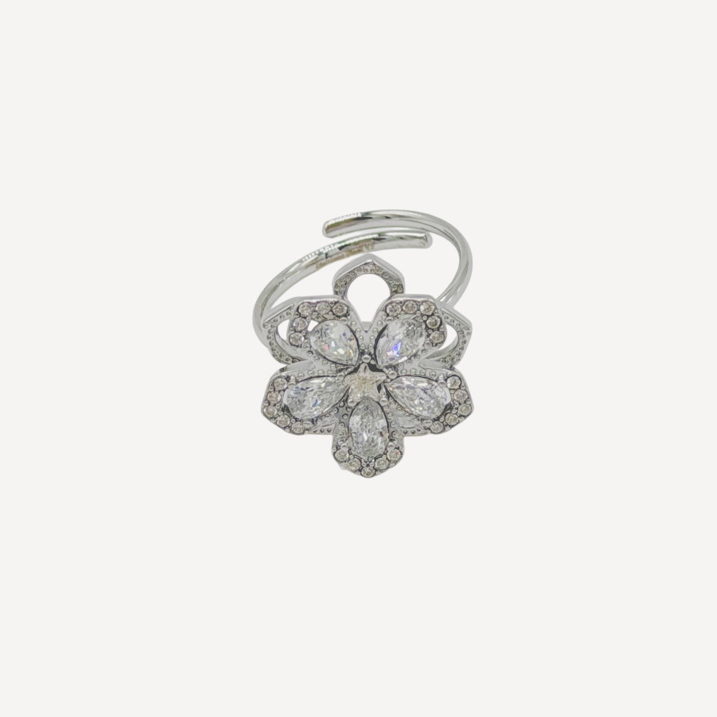 Adjustable BELL Ring with Bell and Rhinestones