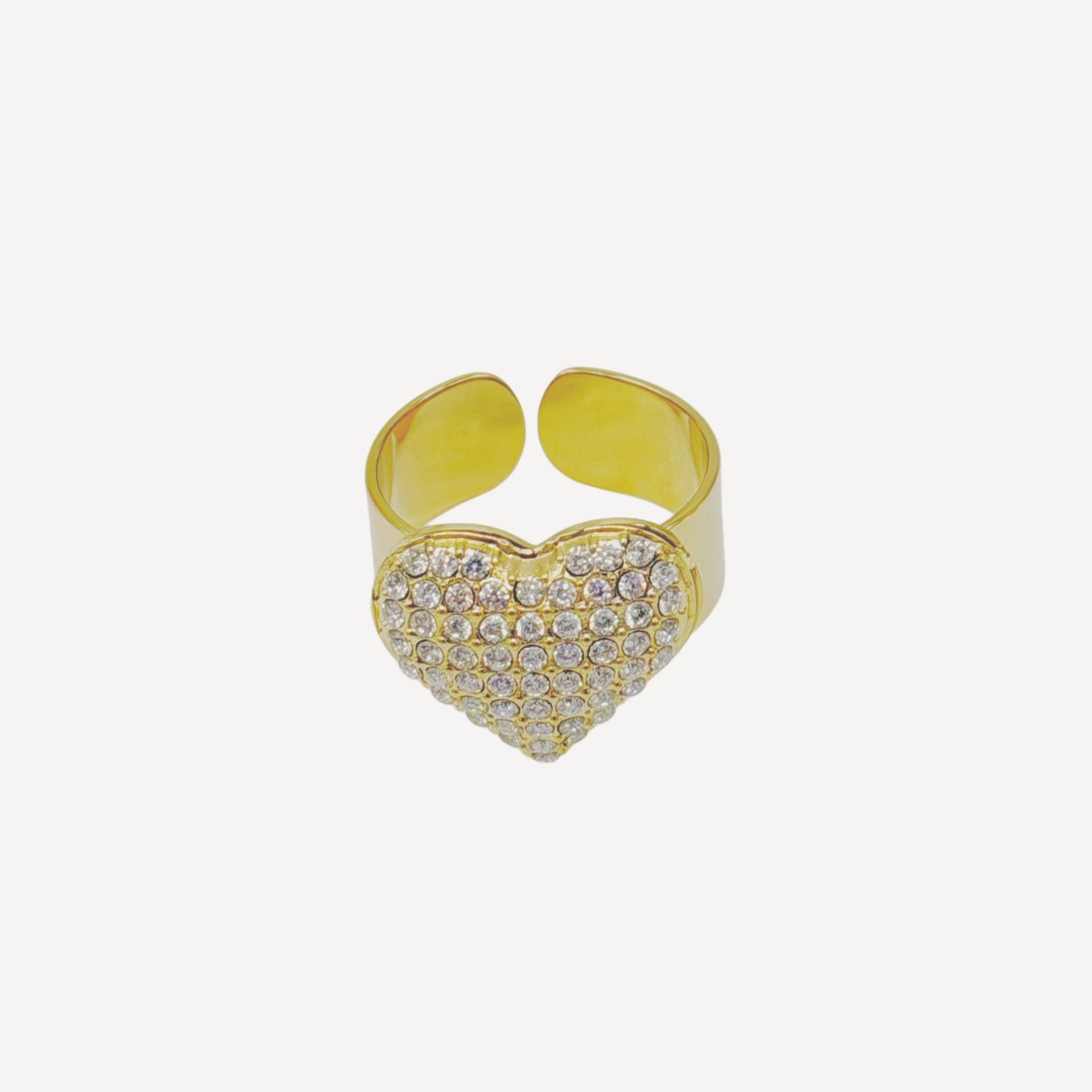 Adjustable BELL Ring with Bell and Rhinestones