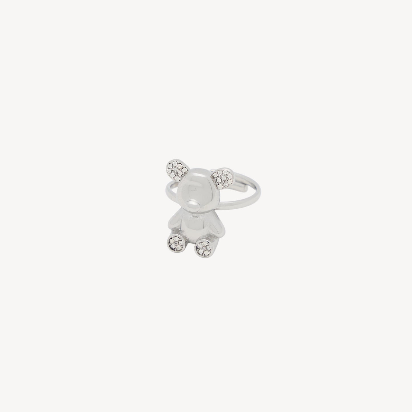 Anello ORSO - Regolabile con Strass Luccicanti