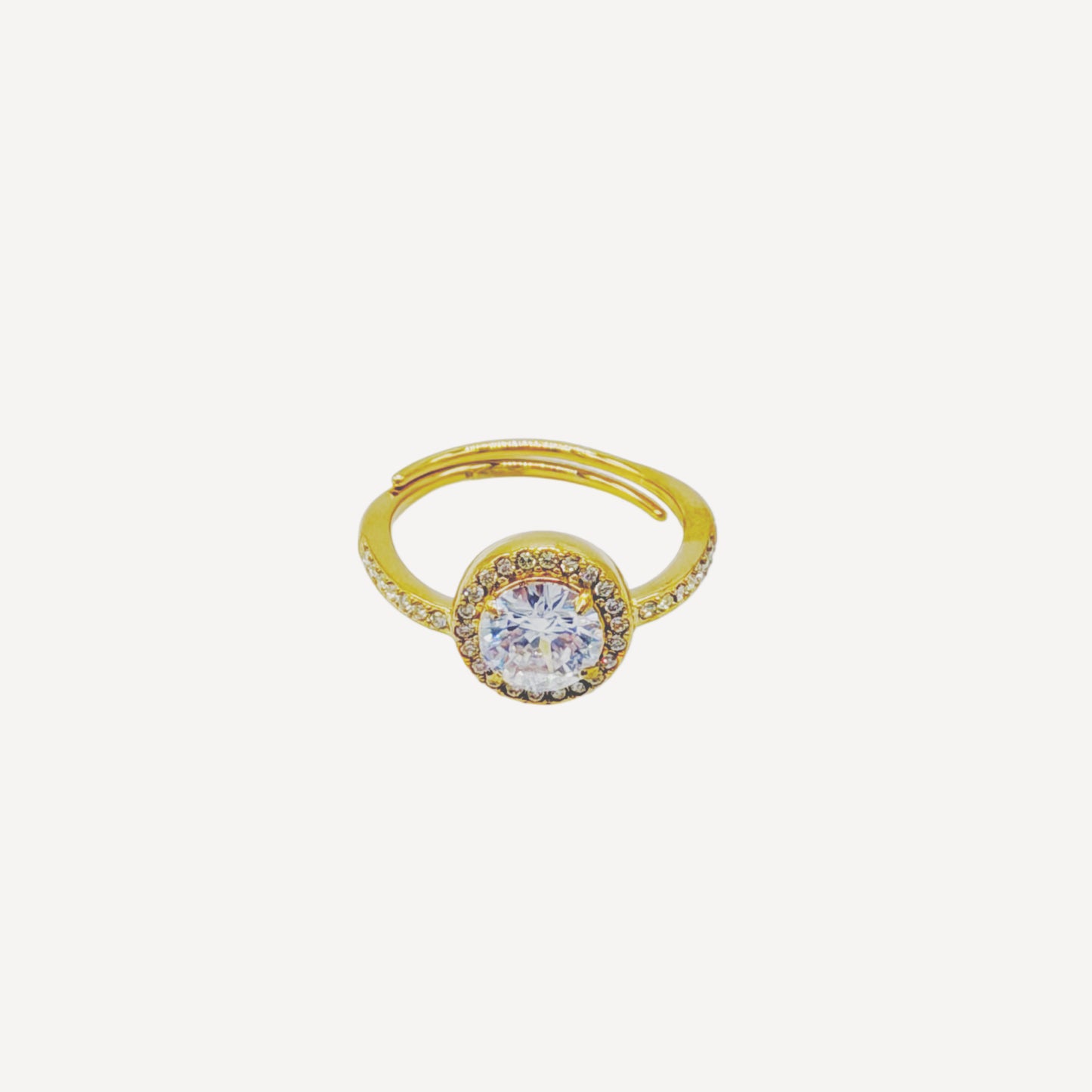Adjustable BELL Ring with Bell and Rhinestones