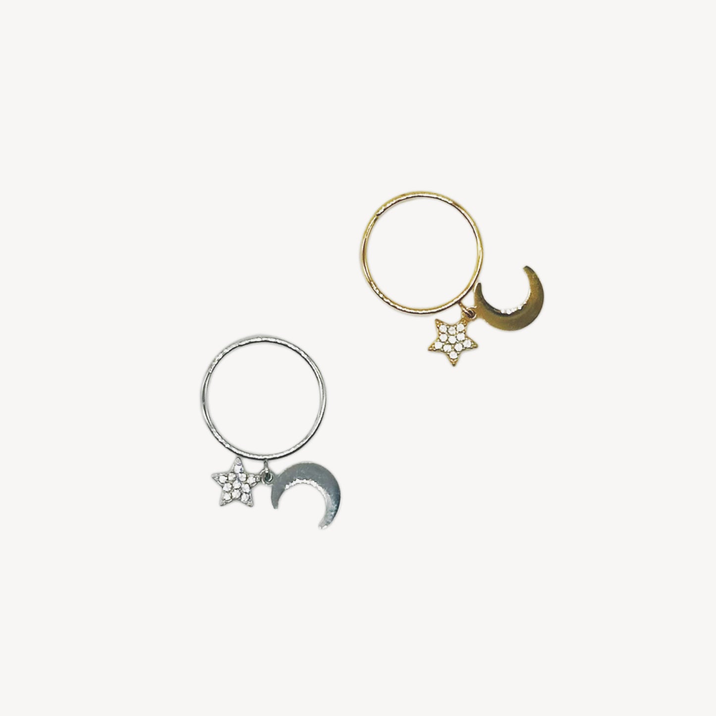 Anello SKY Regolabile con Sellina in Strass e Luna