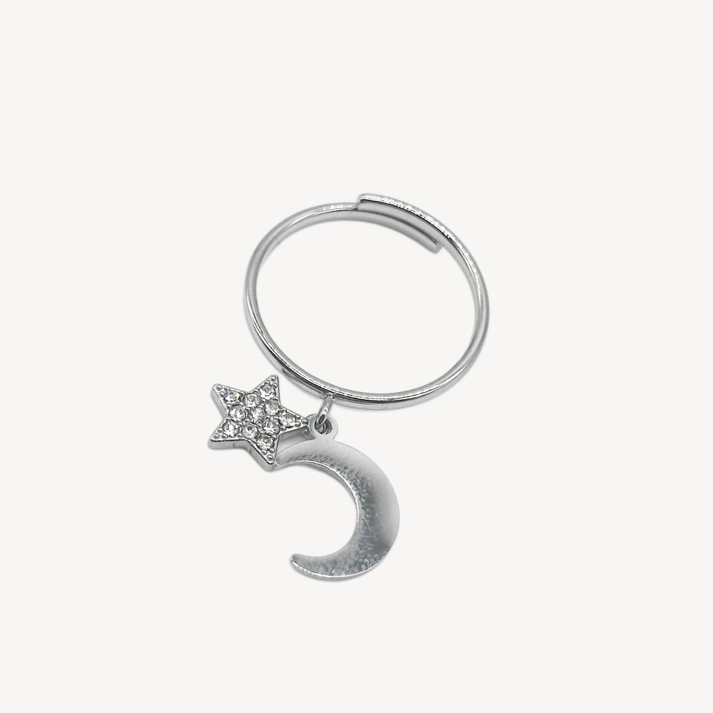 Anello SKY Regolabile con Sellina in Strass e Luna