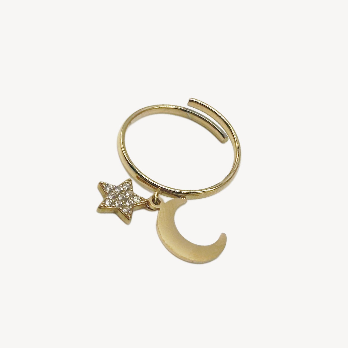 Anello SKY Regolabile con Sellina in Strass e Luna