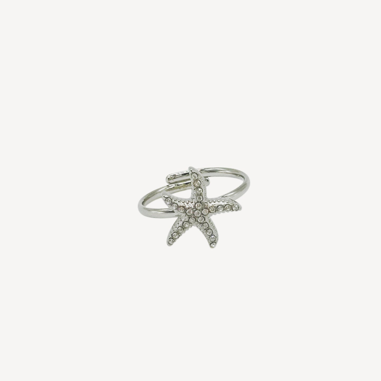 Anello STELLA Regolabile con Stella Marina e Zirconi