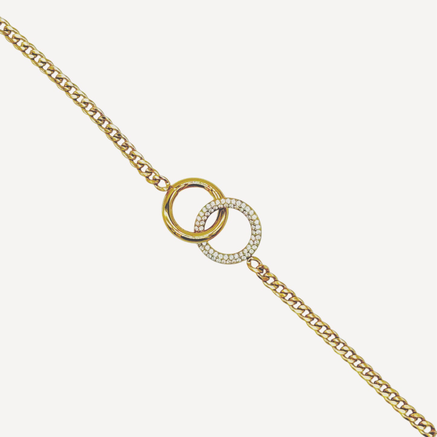 BELL Bracelet with Bell Pendant and Rhinestone Heart