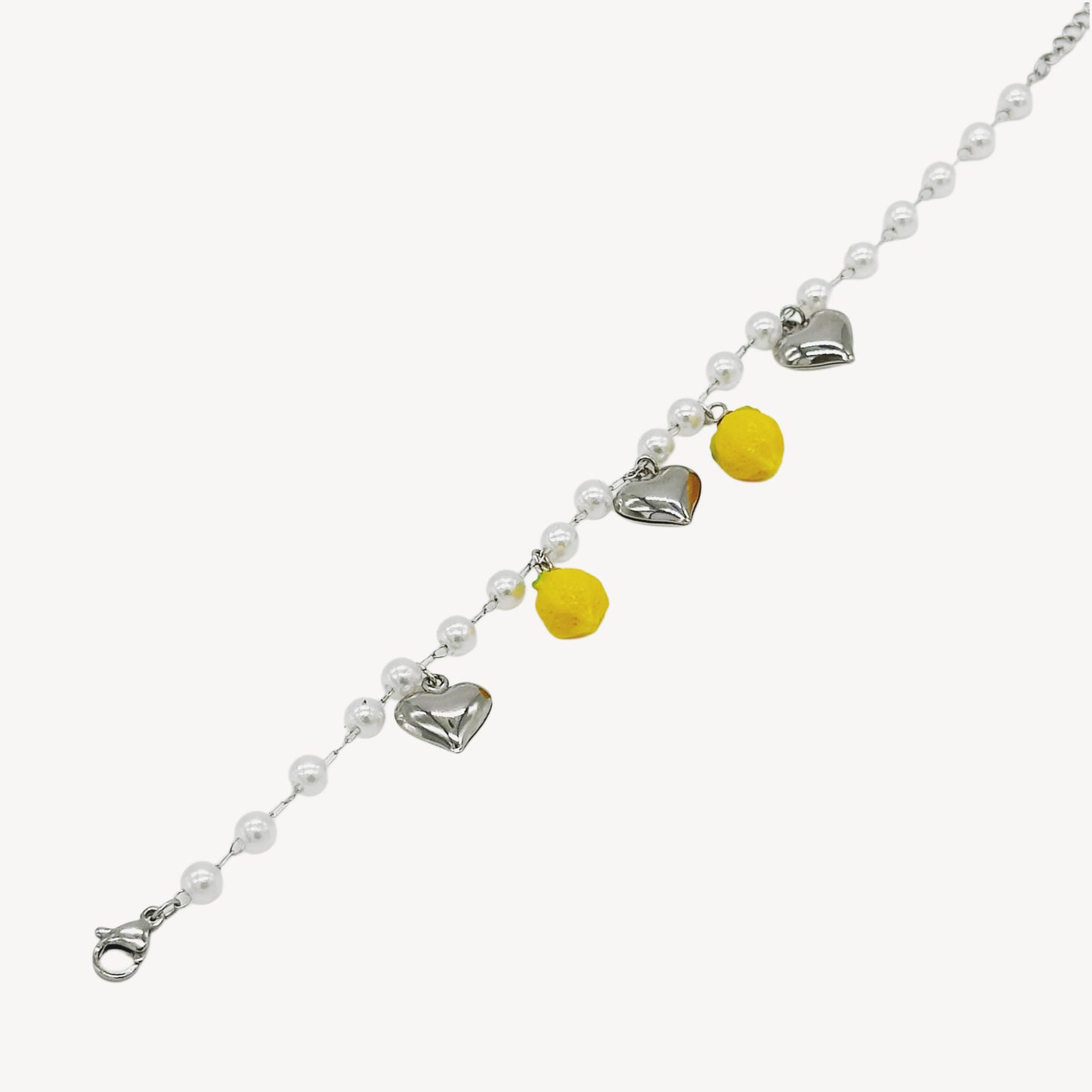 Bracciale LIMONI con Pendenti, Cuoricini, e Perle