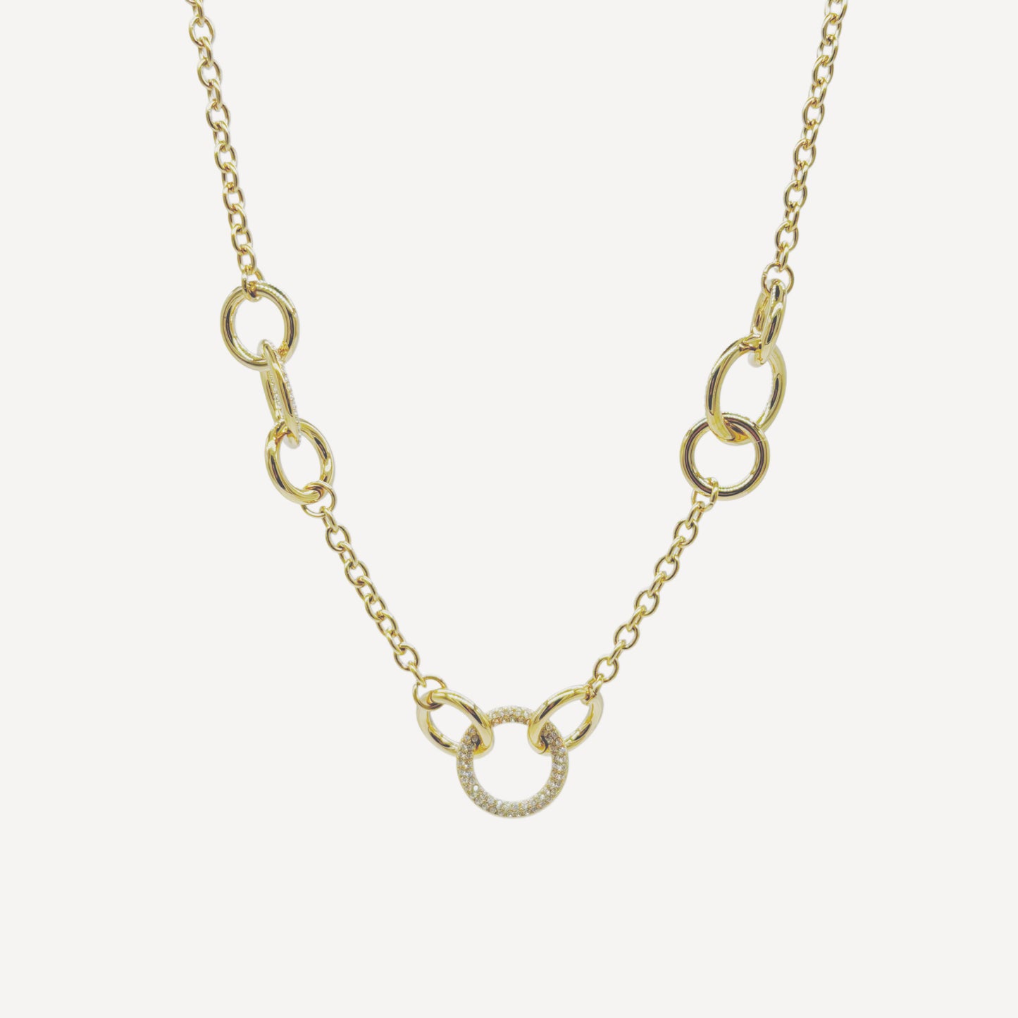 HEART Necklace with Rattle, Teddy and Zircon