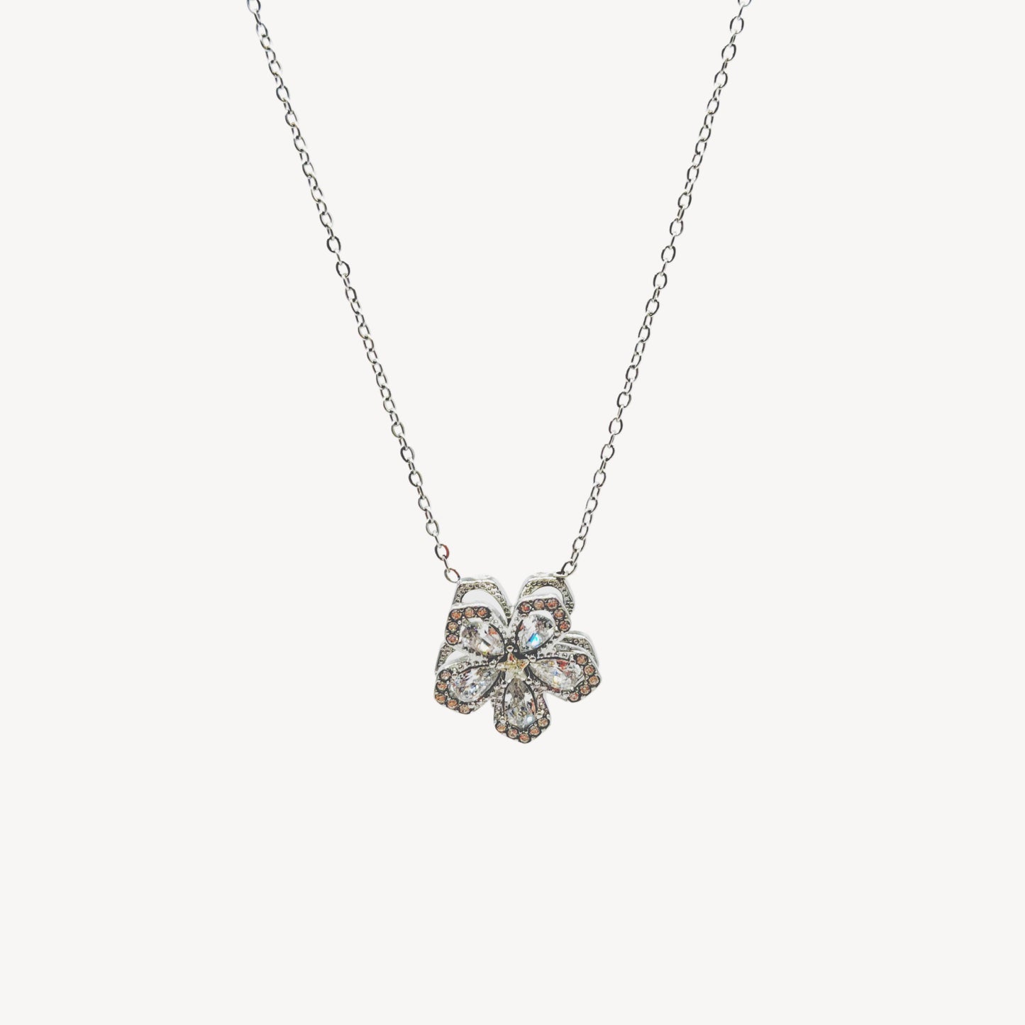 HEART Necklace with Rattle, Teddy and Zircon