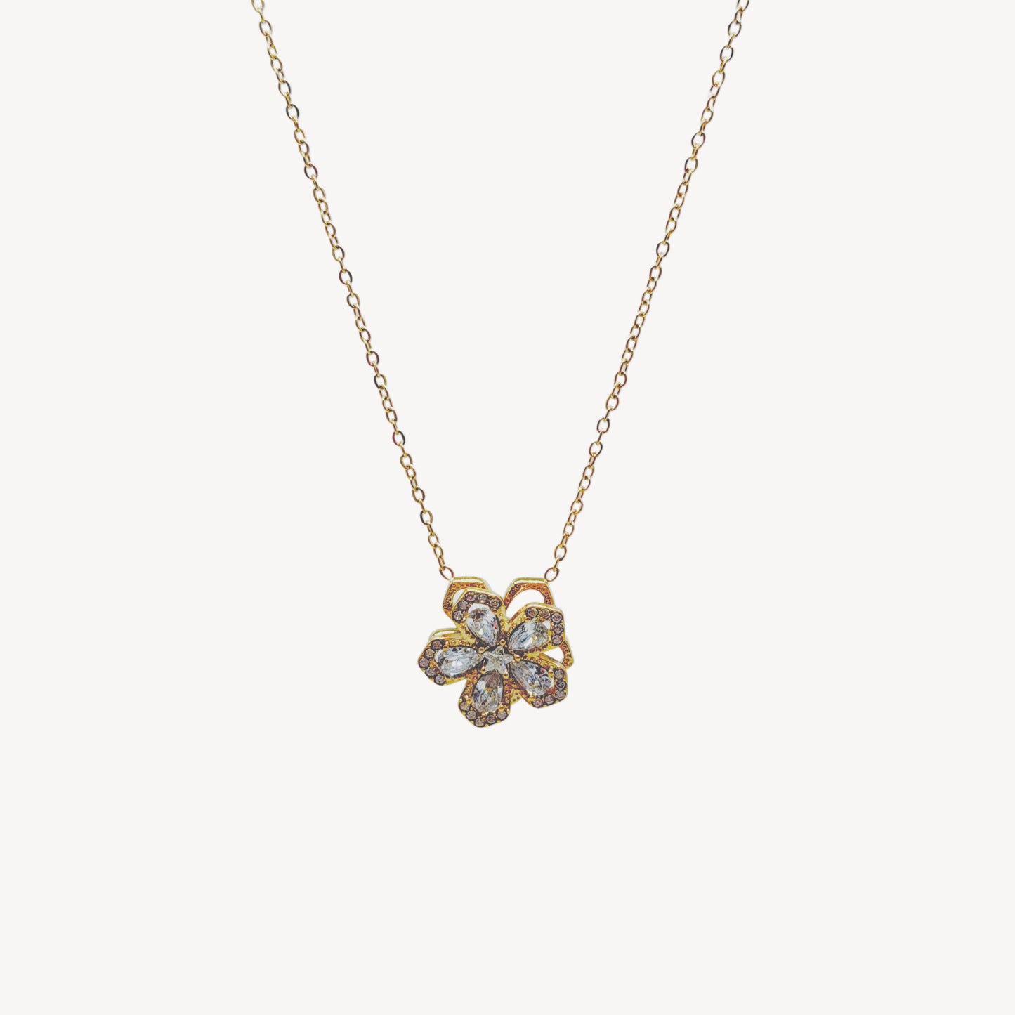HEART Necklace with Rattle, Teddy and Zircon