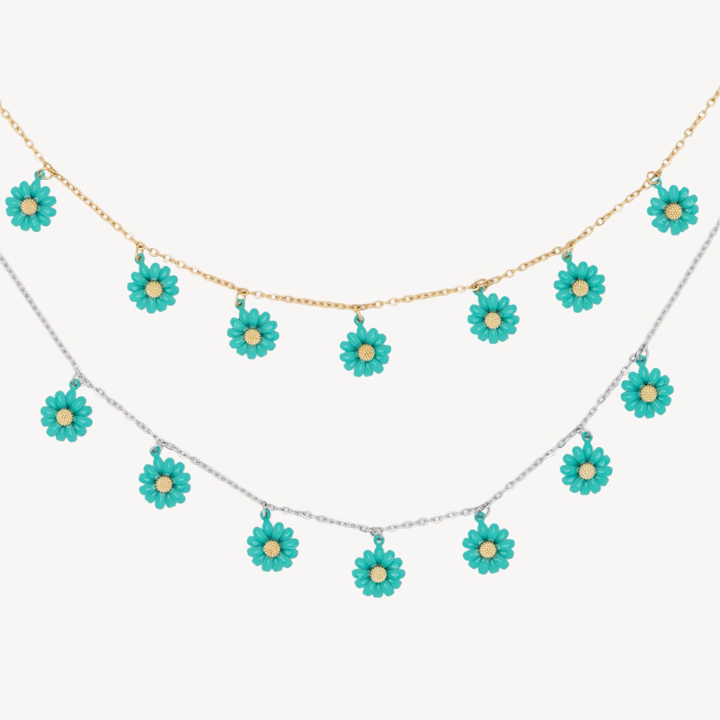 ✨Tiffany Daisy Necklace in hypoallergenic steel available in 2 versions steel or gold plated 💖🌈✨