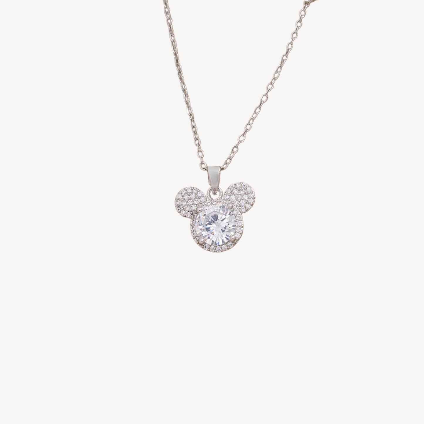 MINNIE Necklace with Mickey Mouse Pendant and Rhinestones