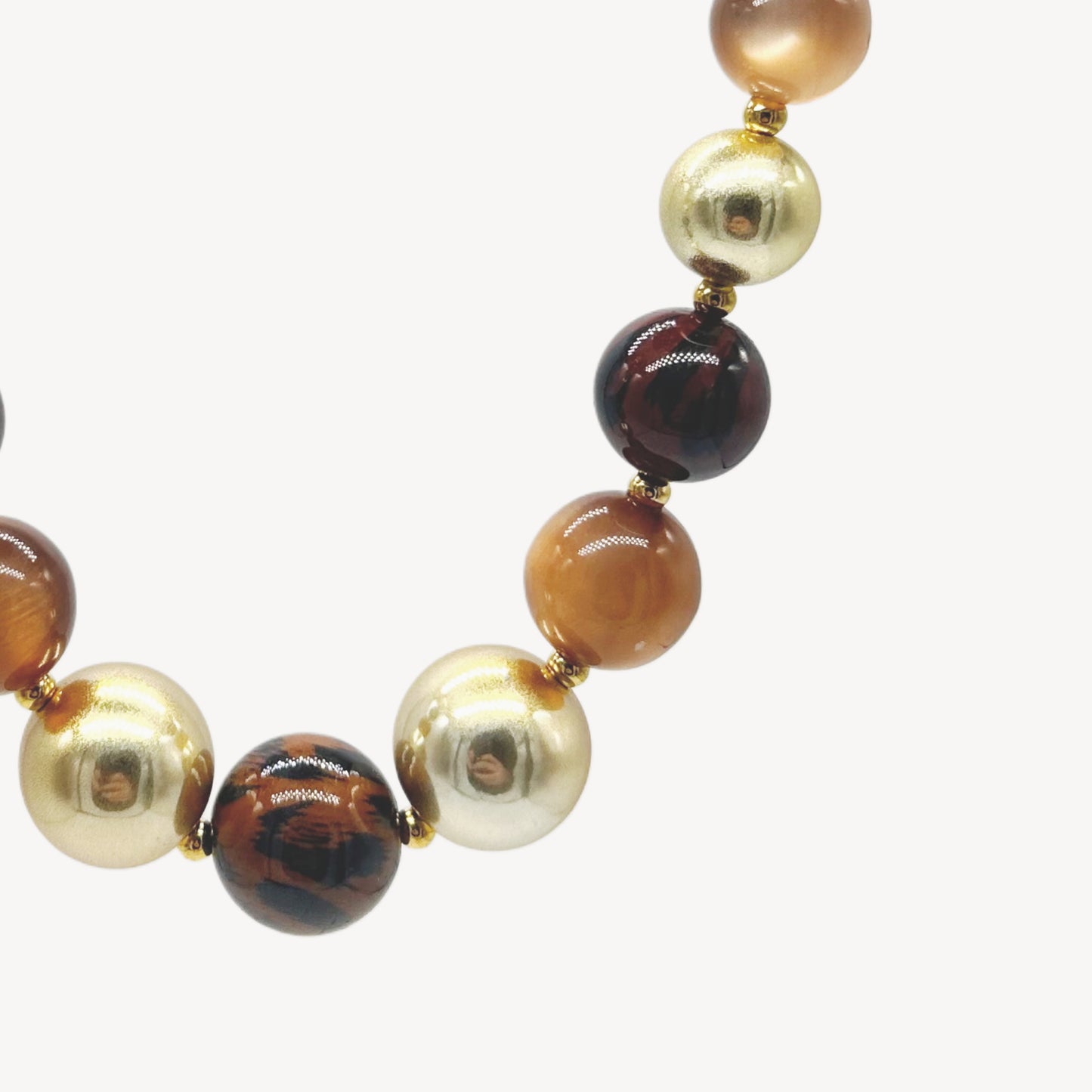 Collana PERLA con Perle Multicolor - MARRONE