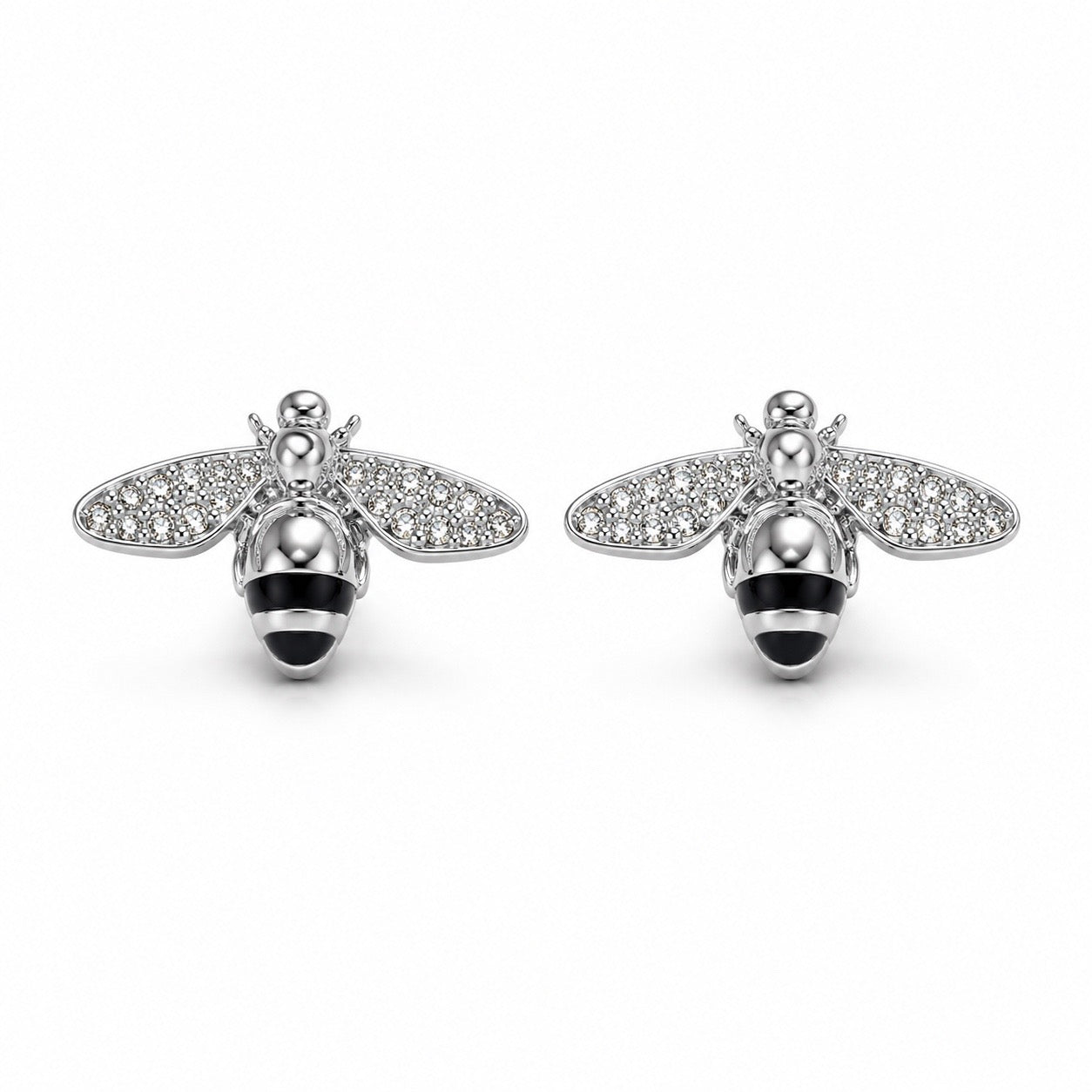 Orecchini APE con Strass Luccicanti - ARGENTO
