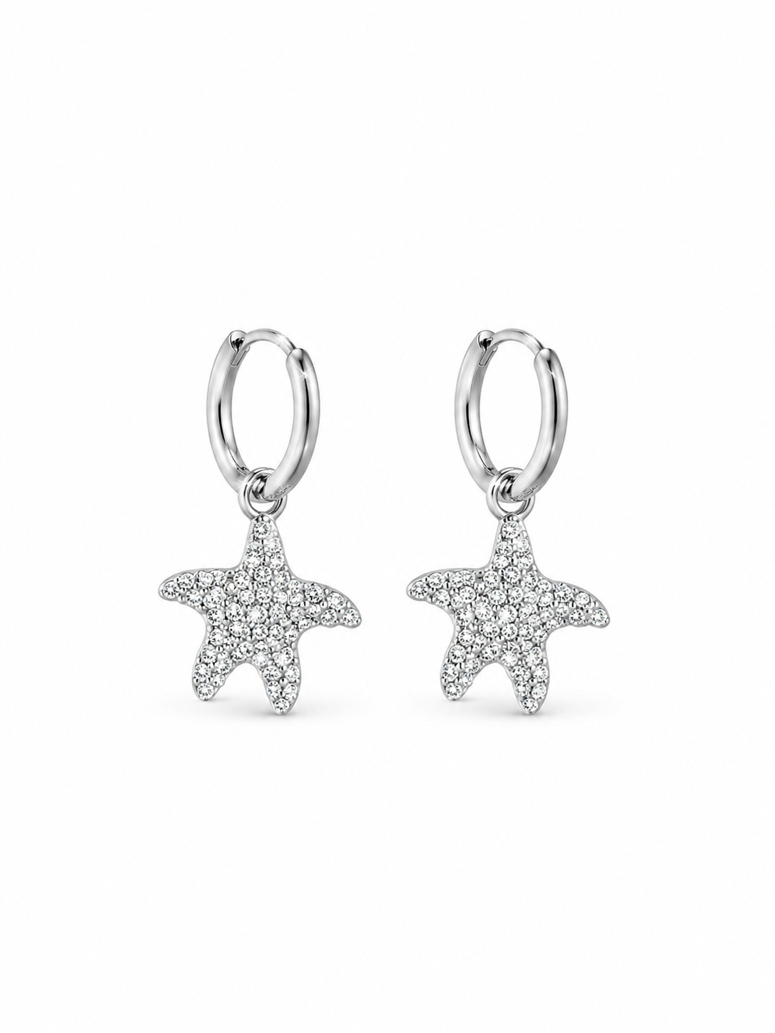 Orecchini MARINO con Strass Luccicanti - ARGENTO