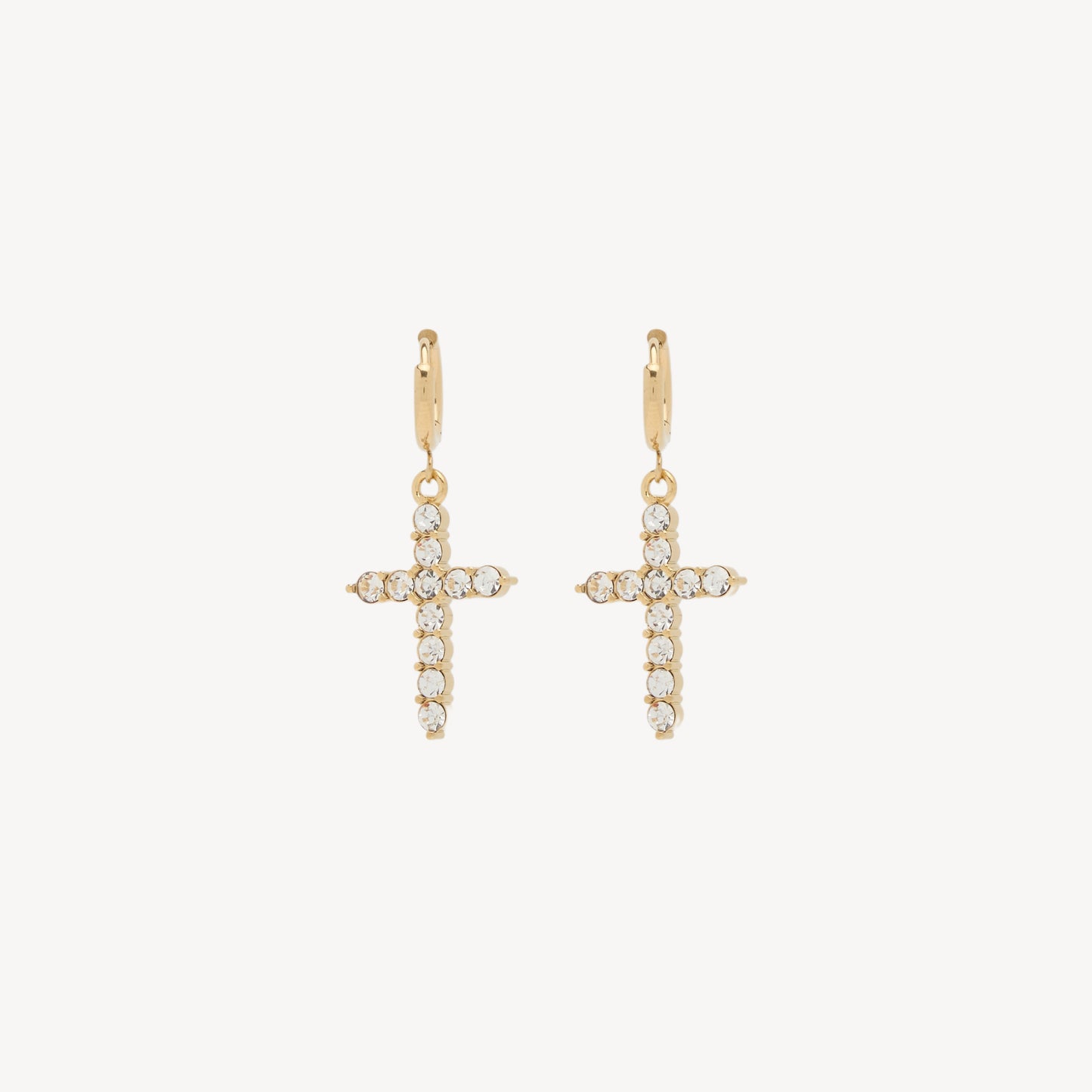 CROCE-2 Thin Earrings with Shining Rhinestones
