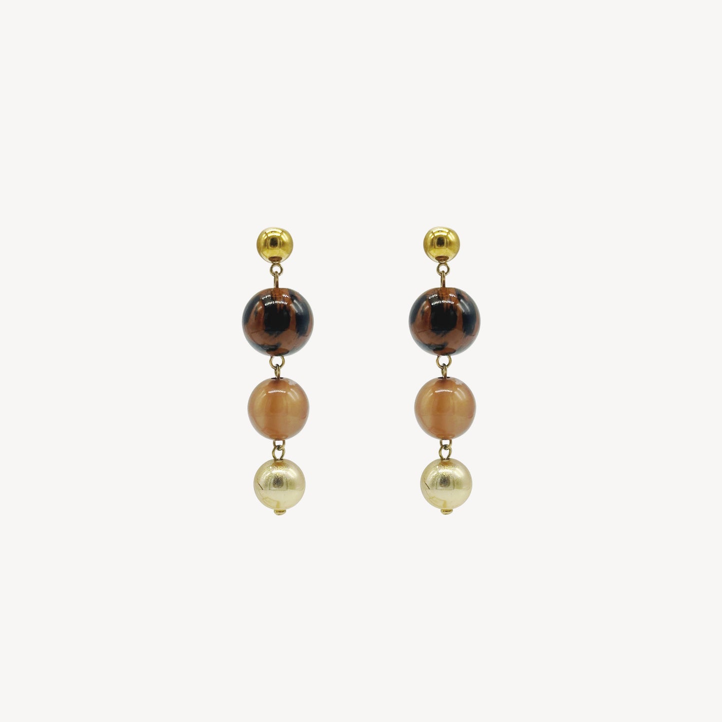 Orecchini PERLA con Perle Multicolor - MARRONE
