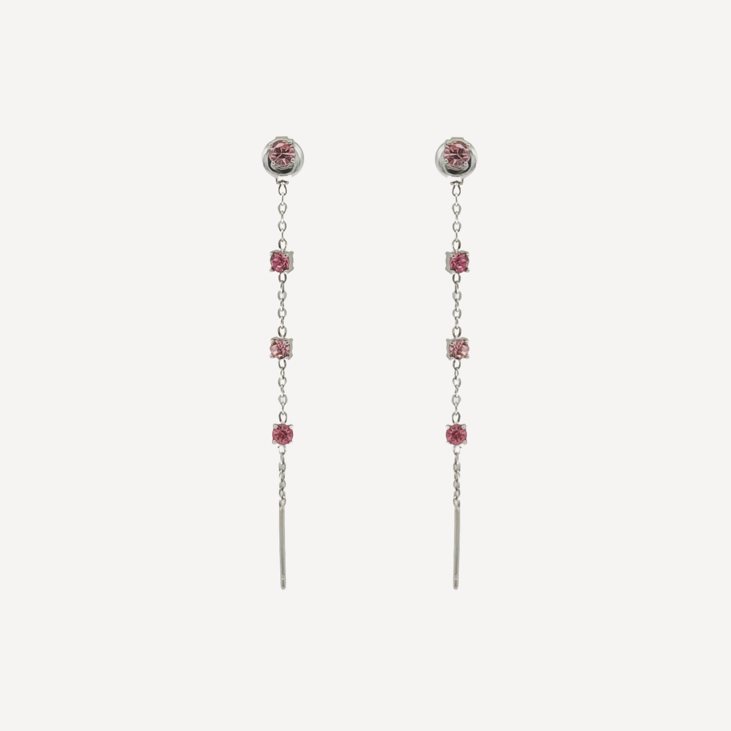 Orecchini SALI-SCENDI con Zirconi Gradazioni ROSA