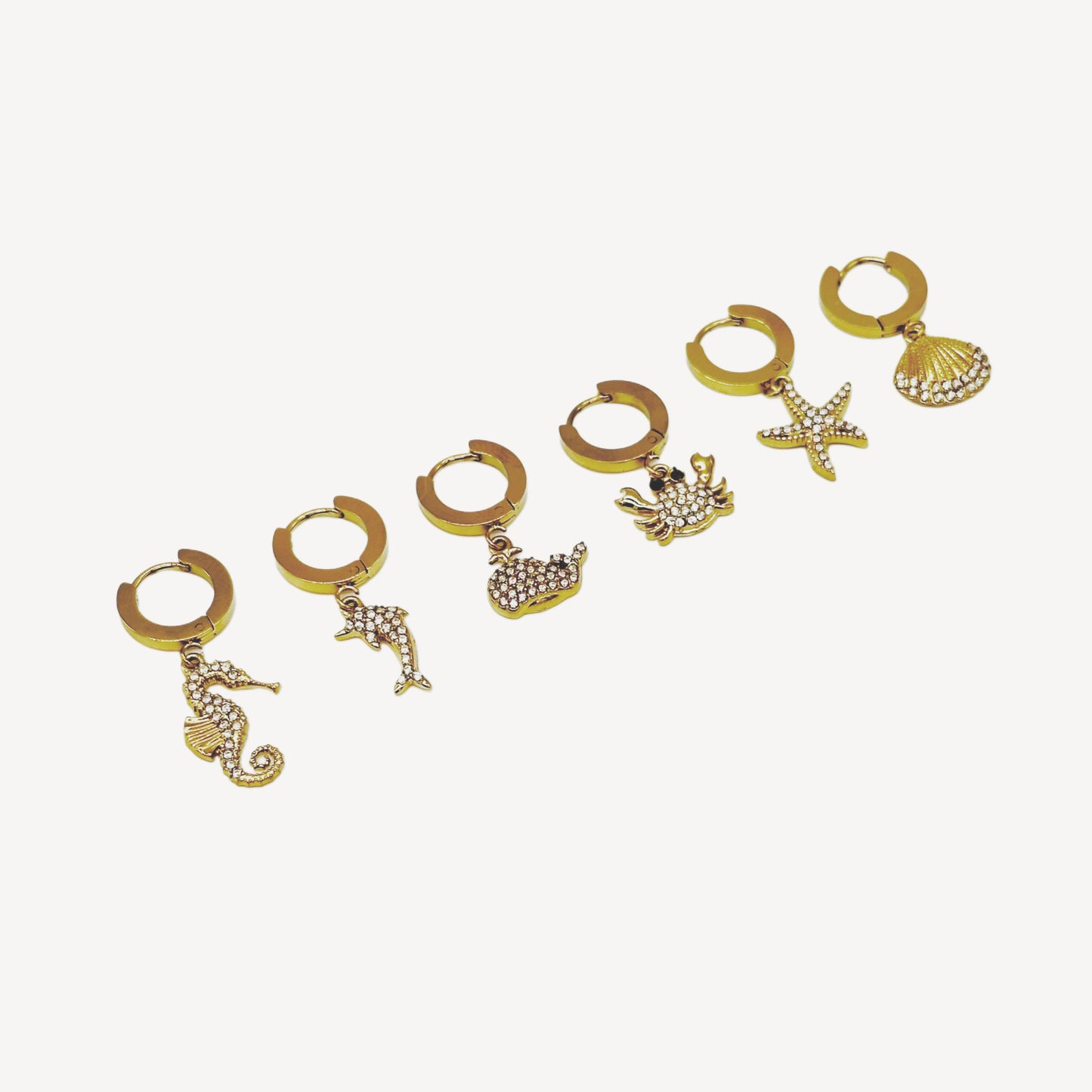 Orecchini SET OCEANO 6 Pezzi Fantasie Marittime e Zirconi