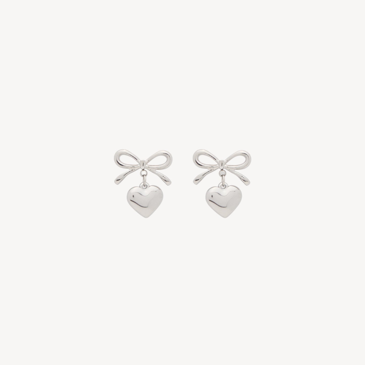 HEART-BOW Earring with Heart Pendant with Bow