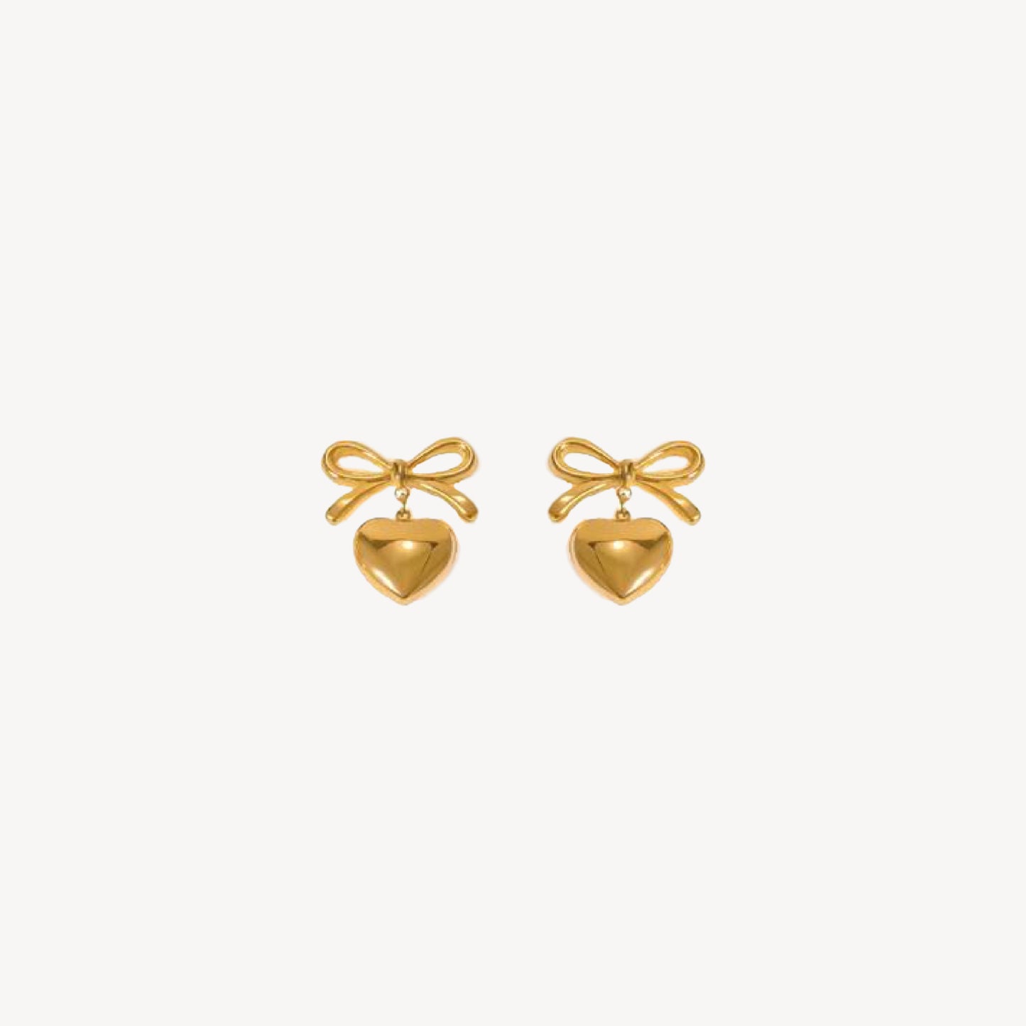 HEART-BOW Earring with Heart Pendant with Bow