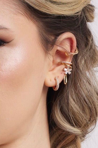 Orecchini TRIS-EAR-CUFF con Trio Ear Cuff Luccicanti