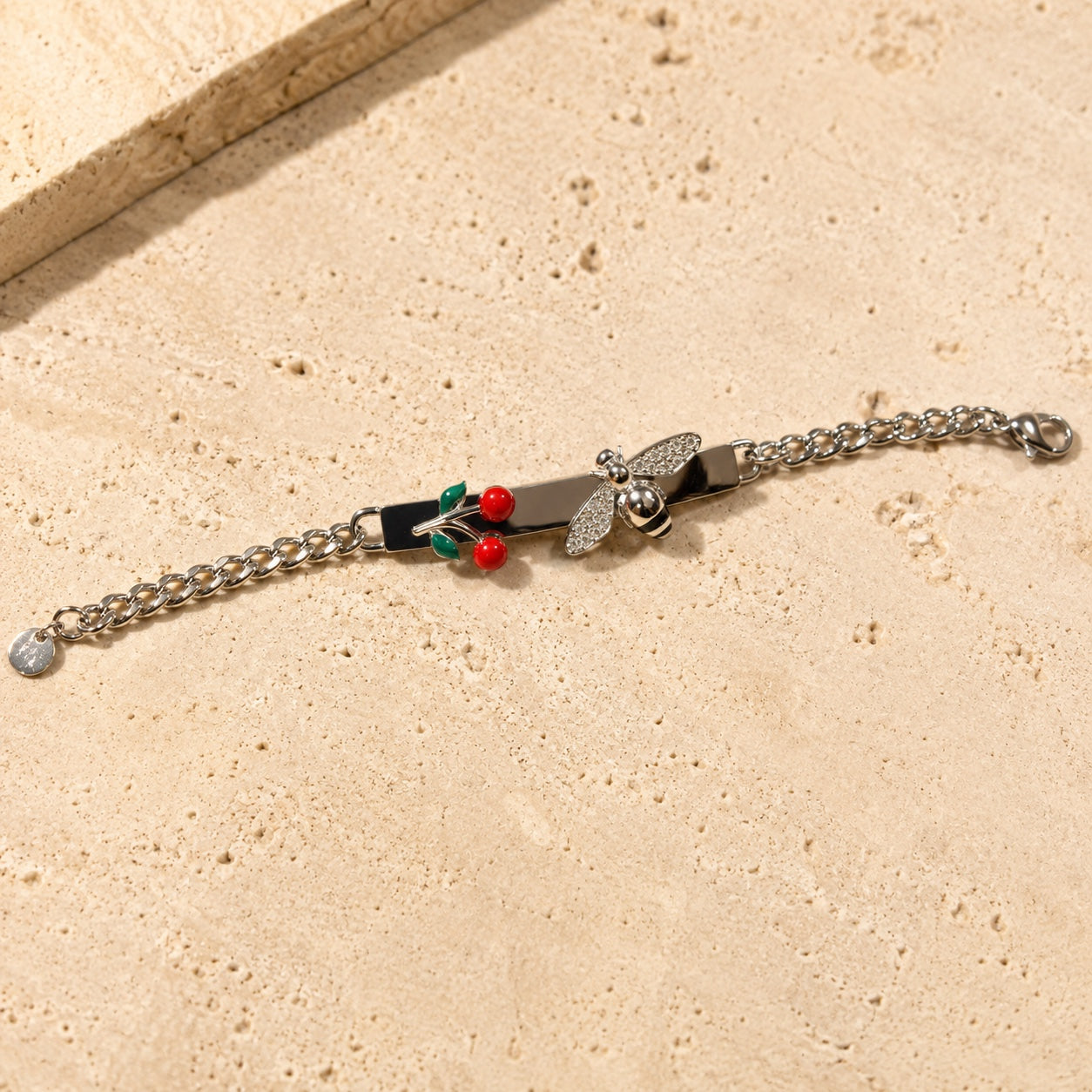 Bracciale APE con Zirconi e Strass - ARGENTO