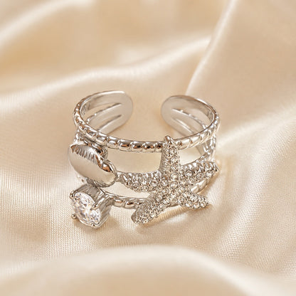 Anello STELLA con Zirconi - ARGENTO