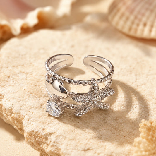 Anello STELLA con Zirconi - ARGENTO