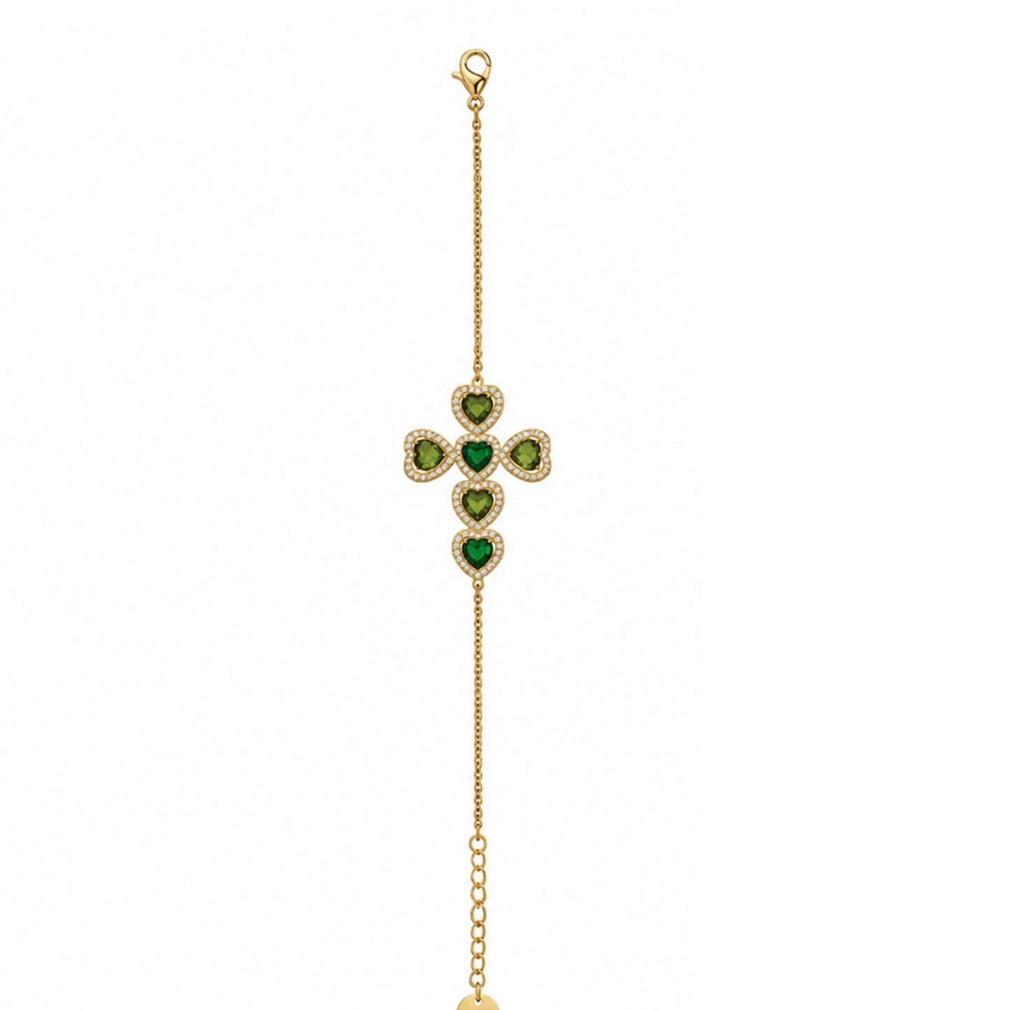 Bracciale CROCE PORTOFINO con Zirconi e Strass - VERDE