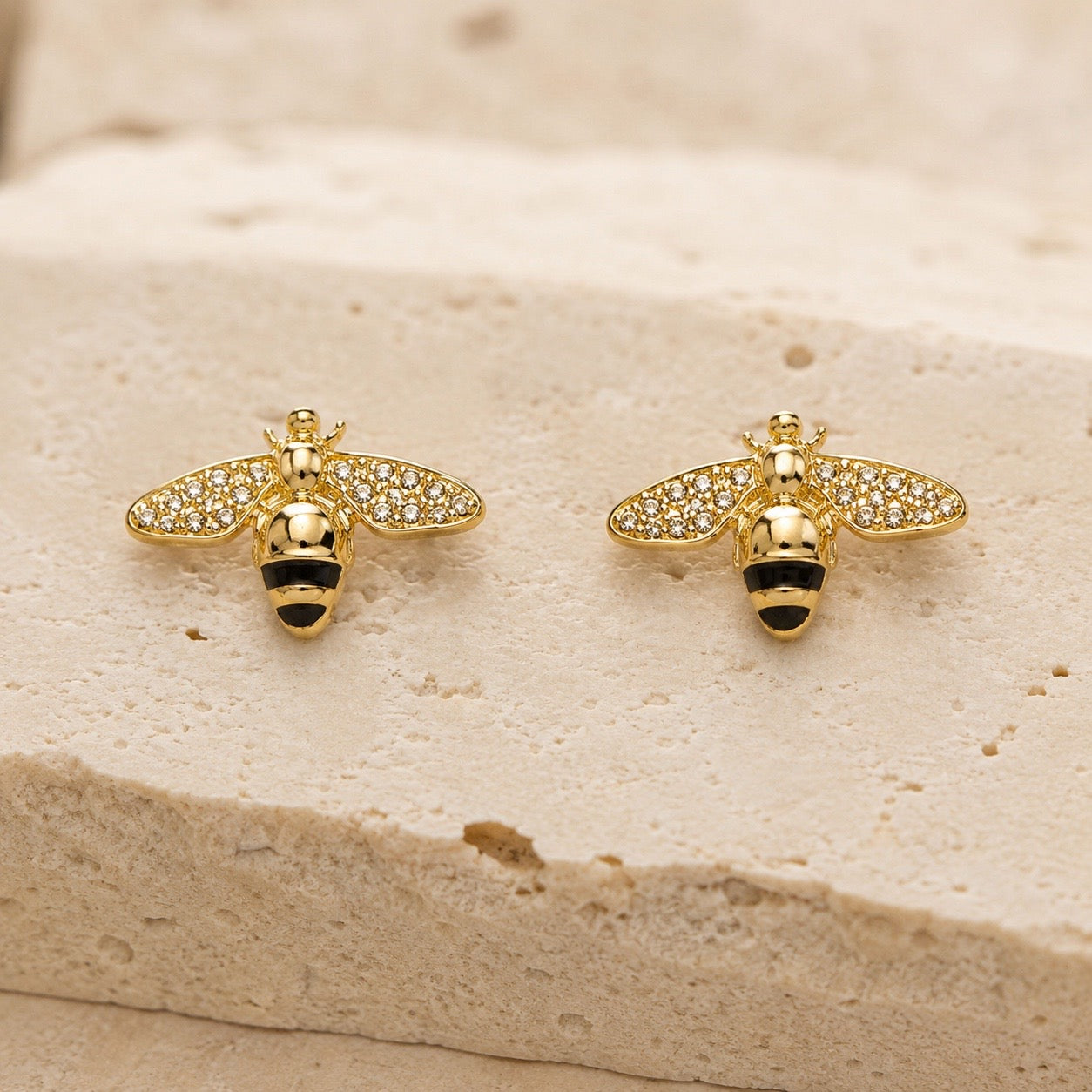 Orecchini APE con Strass Luccicanti - ORO