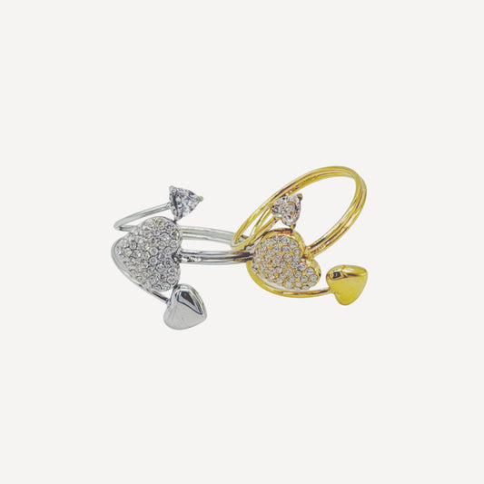 Adjustable BELL Ring with Bell and Rhinestones