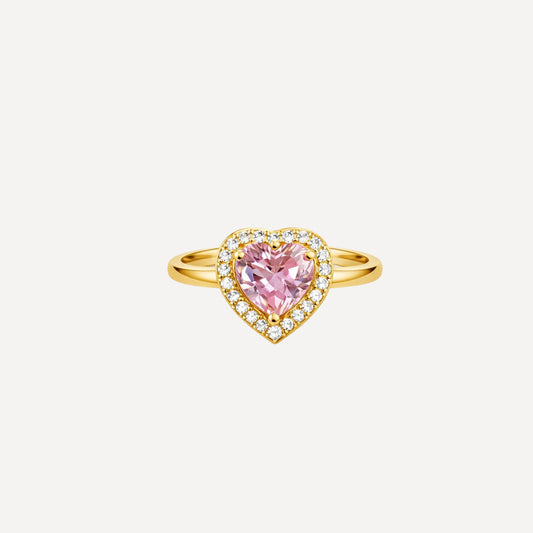 Anello ANGELI-CUORE con Strass Luccicanti Regolabile- ROSA/ORO