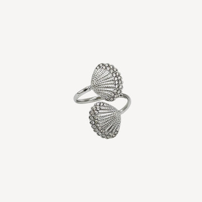 Anello CONCHIGLIA Regolabile con Conchiglie e Zirconi