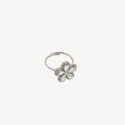 Anello FIORE-STRASS Regolabile con Fiore in Strass