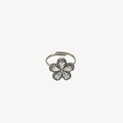 Anello FIORE-STRASS Regolabile con Fiore in Strass