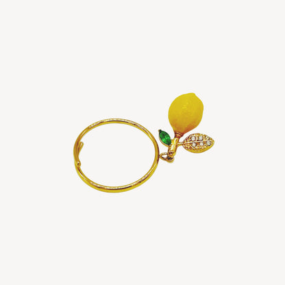 Anello LIMONI con Pendente Limone e Zirconi Luccicanti