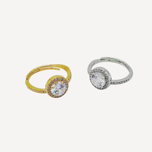 Adjustable BELL Ring with Bell and Rhinestones