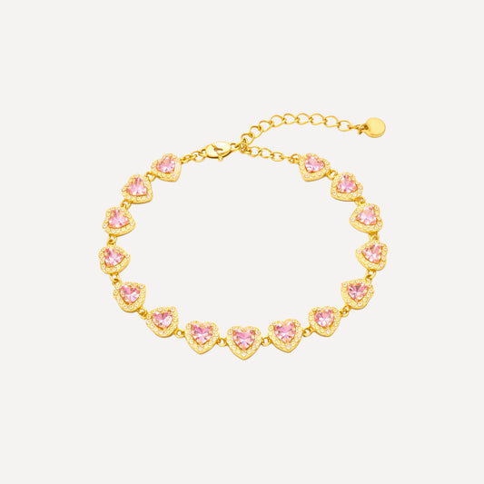 Bracciale ANGELI-LOVE con Zirconi e Strass - ORO/ROSA