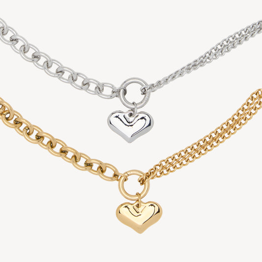 Bracciale LOVE-2 con Pendente a Cuore Asimmetrico