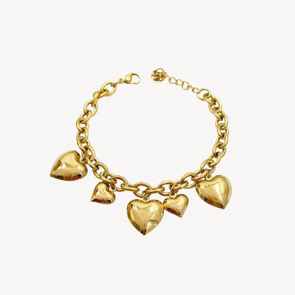 Bracciale VERO-AMORE con Pendenti a Cuore e Sonagli