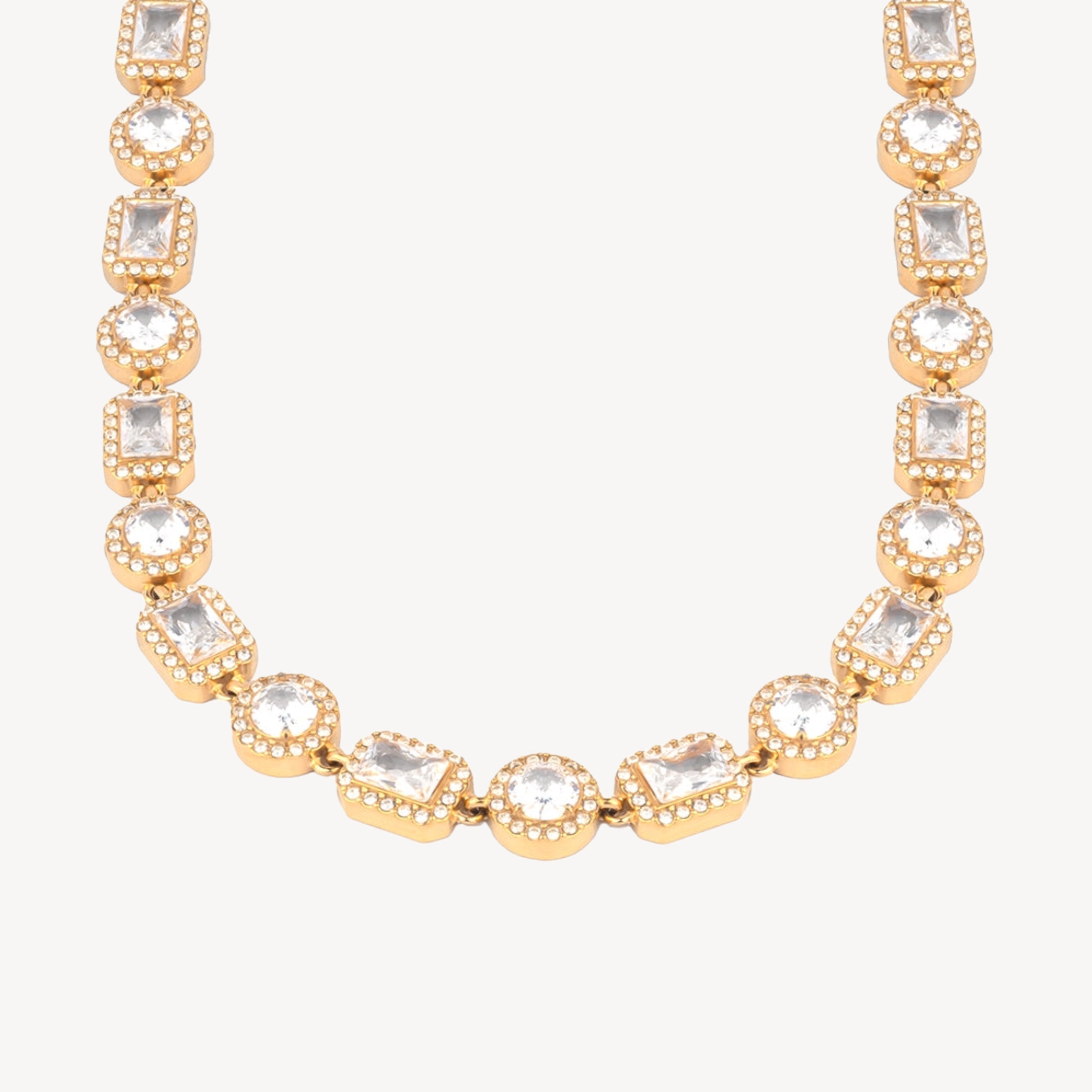 YAZILIND Collana Donna Moderna Con Zirconia Cubica Colorata – Gioiello Vistoso E Elegante Per Feste, Matrimoni E Serate Speciali