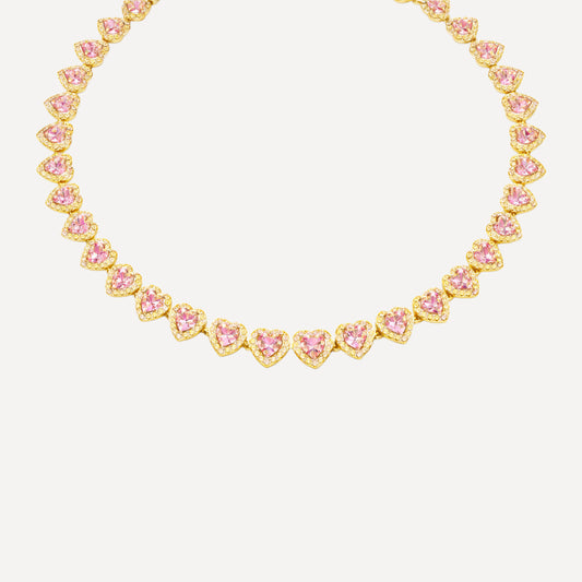 Collana ANGELI-LOVE con Zirconi Splendenti - ORO/ROSA