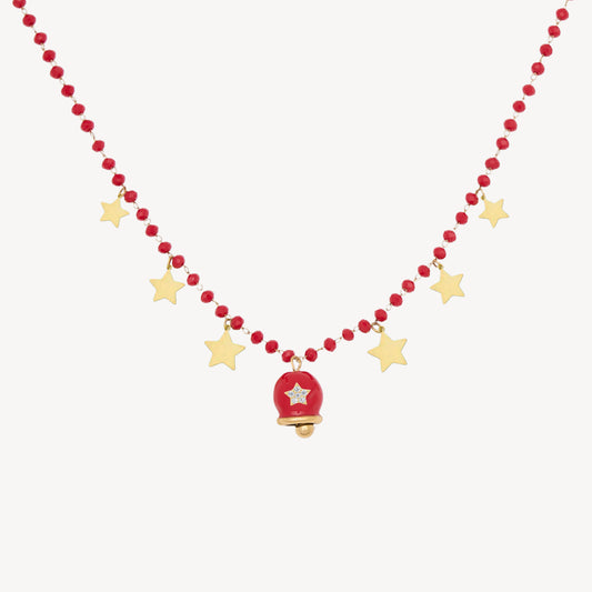 Collana CAMPANELLA con Stella in Strass e Stelline - Rosso